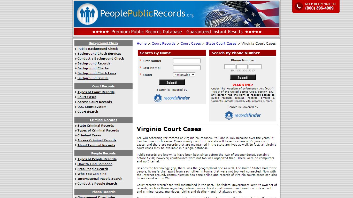 Virginia Court Cases - PeoplePublicRecords.org